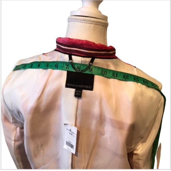 Banana Republic Pink Stripe Coat Women Size M - Picture 8 of 17